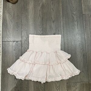 Elegant Pink Lace Trimmed Skirt
